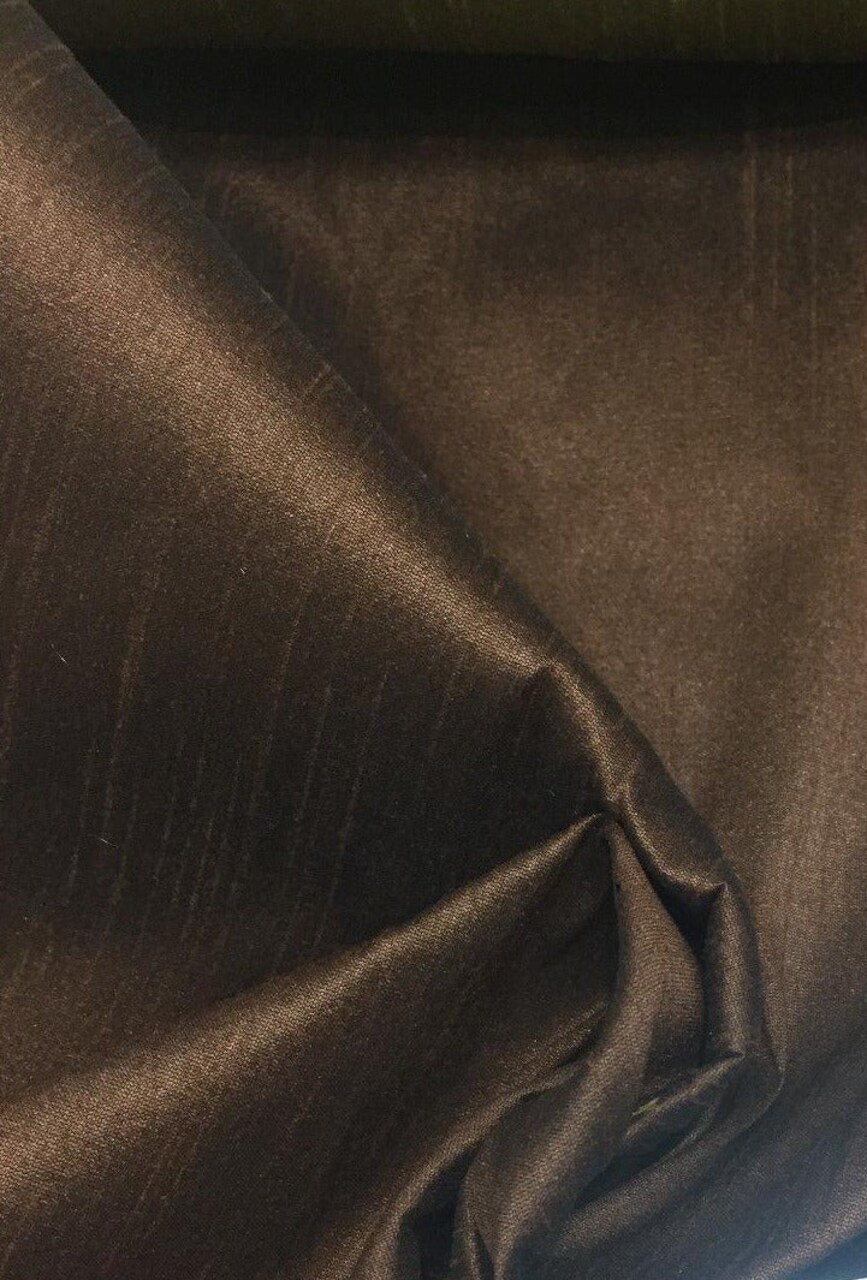 1 Yard Brown Shantung Faux Silk Polyester Drapery Fabric 57 Inches Wide